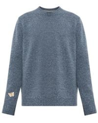 Valentino - Textured Crew Neck Knitted Sweater - Lyst