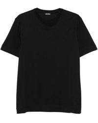 ZEGNA - Logo Embroidered Crewneck T-Shirt - Lyst