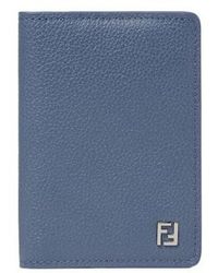 Fendi - Light Full-Grain Leather Card Holder - Lyst