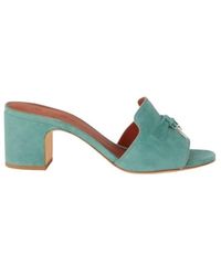 Loro Piana - Suede Open-Toed High-Heeled Sandals - Lyst