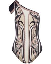 La DoubleJ - One-Shoulder Swimsuit With Ornamental Print - Lyst