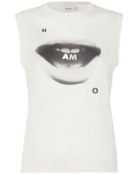 Fendi - Ivory Jersey Top With Ti Amo Print - Lyst