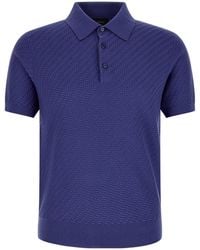 Brioni - Woven Pattern Knitted Polo Shirt - Lyst