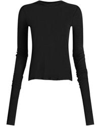 Rick Owens - Long Sleeved Ribbed Hoodie - Lyst