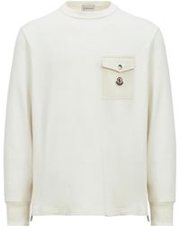 Moncler - Logo Patch Chest Pocket Crewneck Sweatshirt - Lyst
