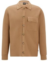 BOSS - C-Delwino Open Relaxed Fit Knitted Overshirt - Lyst