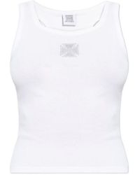 Vetements - Logo Embellished Ribbed Tank Top - Lyst