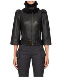 KNWLS - Stand-Collar Leather Jacket - Lyst