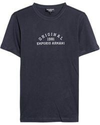 Emporio Armani - Embroidered-Logo T-Shirt - Lyst