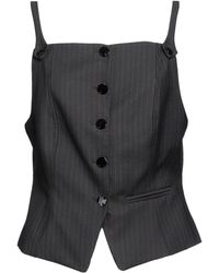 Ganni - Charcoal Top Recycled Polyester, Viscose, Elastane - Lyst