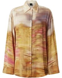 Pinko - Graphic Printed Curved Hem Shirt - Lyst