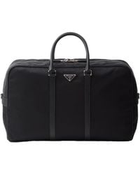 Prada - Re-Nylon And Saffiano Leather Duffel Bag - Lyst