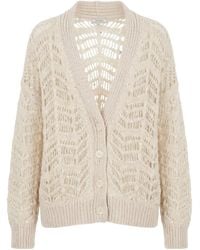 Peserico - Sequin-Embellished Open-Knit Cardigan - Lyst