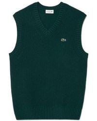 Lacoste - Sleeveless Wool Vest - Lyst