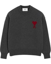 Ami Paris - Long-Sleeve Knit Top - Lyst