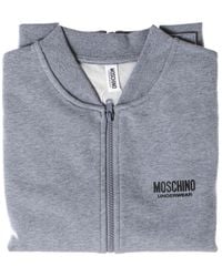 Moschino - Logo Printed Zipper Sweater - Lyst