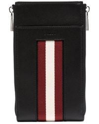 Bally - Logo-Stripe Leather Phone Case - Lyst