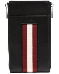 Bally - Logo-Stripe Leather Phone Case - Lyst