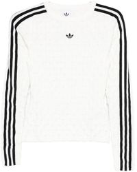 adidas - Three-Stripe Logo-Detail Sweater - Lyst