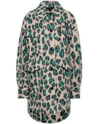 MM6 by Maison Margiela - Leopard Print Single-Breasted Coat - Lyst