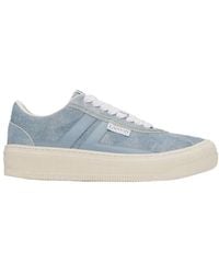 Lanvin - Logo-Detail Denim-Panel Sneakers - Lyst
