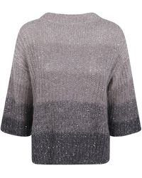 D.exterior - Crystals Degrade Short Sleeves Round Neck Sweater - Lyst