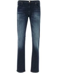 Emporio Armani - Logo Plaque Tapered Leg Jeans - Lyst