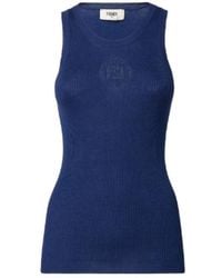 Fendi - Ribbed-Knit Ff-Motif Top - Lyst