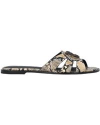 Pinko - Love Birds Embossed Open Toe Sandals - Lyst