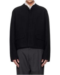 Rier - Walker City Crop Wool Long-Sleeve Casual Jacket - Lyst