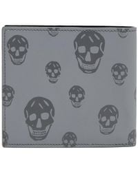 McQueen - Skull Printed Bi-Fold Wallet - Lyst