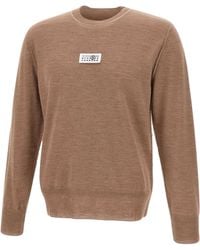 MM6 by Maison Margiela - Logo Patch Knitted Sweater - Lyst