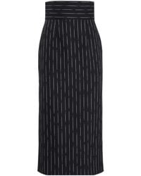McQueen - Striped Midi Skirt - Lyst