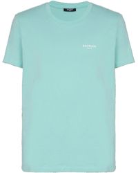 Balmain - Paris Flocked Short-Sleeved T-Shirt - Lyst