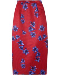 Emilia Wickstead - Floral-Print Faille Midi Skirt - Lyst