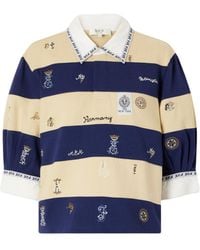 Sea - Striped T-Shirt With Embroidered Panels - Lyst
