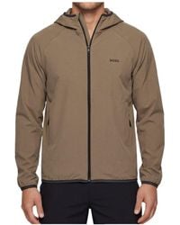 BOSS - Long-Sleeved Hooded Casual Jacket - Lyst