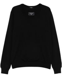 Balmain - Logo Patch Double-Collar Knit Sweater - Lyst