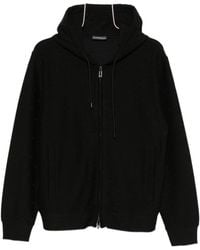 Emporio Armani - Zip-Up Drawstring Hoodie - Lyst