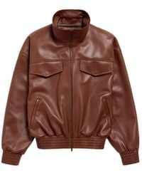 Balenciaga - Oversized Cropped Leather Jacket - Lyst