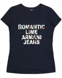Armani Jeans - T-Shirt With Round Neck And Short Sleeves - Lyst
