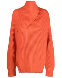 Jil Sander - Long Sleeves Foulard Neck Cardigan - Lyst
