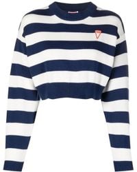 KENZO - Logo-Patch Crewneck Striped Cropped Jumper - Lyst
