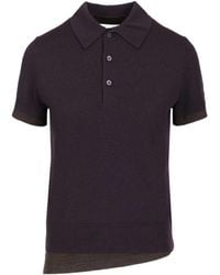 Acne Studios - Contrast Trim Polo Knitted Top - Lyst