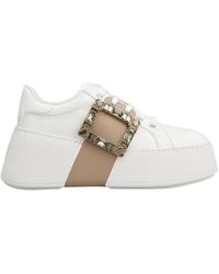 Roger Vivier - Viv' Skate Embellished Sneakers - Lyst