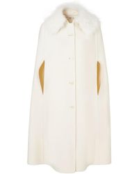 Fendi - Ivory Double-Sided Wool Cape - Lyst