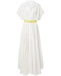 Norma Kamali - Belted Broderie Anglaise Cotton Shirt Dress - Lyst