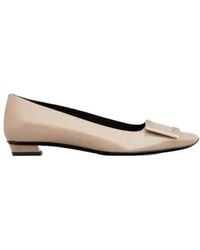 Roger Vivier - Belle Vivier Square Buckle Flat Shoes - Lyst