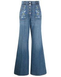 Etro - Washed Wide Leg Denim Jeans - Lyst