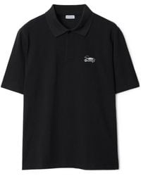 Burberry - Logo-Patch Cotton Polo Shirt - Lyst